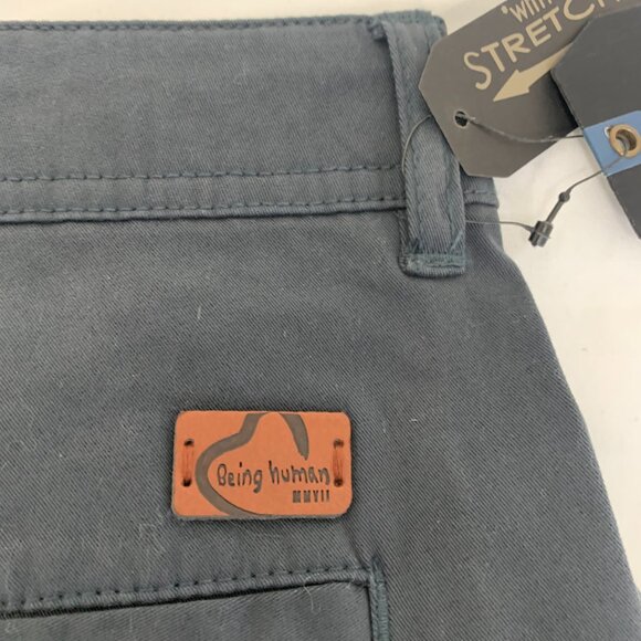 NWT Being Human Mens Charcoal Cargo Chinos - Picture 11 of 13